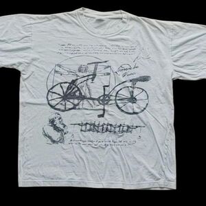 Vintage Leonardo Da Vinci Mona Lisa Tourist Tee Y2K Art T-Shirt Black Large